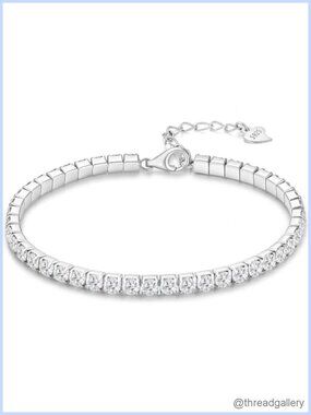 Moissanite Tennis Bracelet D Color VVS1 Round Brilliant Cut 925 Sterling Silver